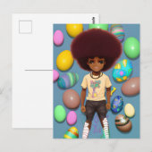 ブラックヒストリカリーンメラニンガール魔法クイーンシエスタ ポストカード (正面/裏面)