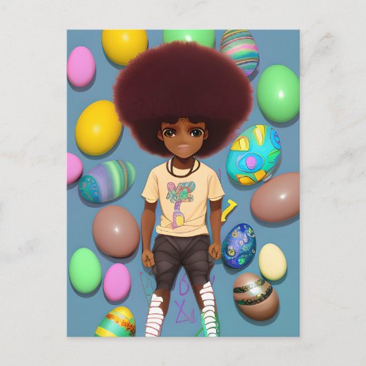 ブラックヒストリカリーンメラニンガール魔法クイーンシエスタ ポストカード (正面)