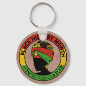 ブラックヒストリデザイナーキーチェーンマウーブ金ゴールドリーフ キーホルダー (正面)