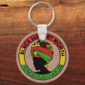 ブラックヒストリデザイナーキーチェーンマウーブ金ゴールドリーフ キーホルダー (正面)