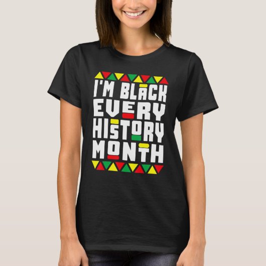 ブラックヒストリパジャマAfro Tee私は黒い彼すべて Tシャツ (正面)