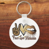 ブラックヒストリピースラブメラニンサークルキーチェーン キーホルダー (正面)