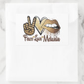 ブラックヒストリピースラブメラニンステッカー 長方形シール (バッグ)