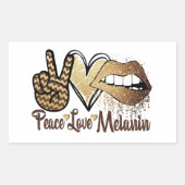 ブラックヒストリピースラブメラニンステッカー 長方形シール (正面)