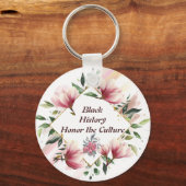 ブラックヒストリロゴデザイナーフローラキーチェーン キーホルダー (裏面)