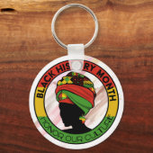 ブラックヒストリロゴデザイナーフローラキーチェーン キーホルダー (正面)