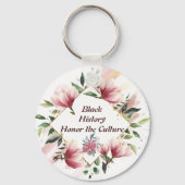 ブラックヒストリロゴデザイナーフローラキーチェーン キーホルダー (裏面)