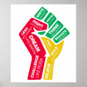 ブラックヒストリーのヒーローのやる気を起こさせる拳 ポスター (正面)