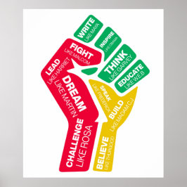 ブラックヒストリーのヒーローのやる気を起こさせる拳 ポスター