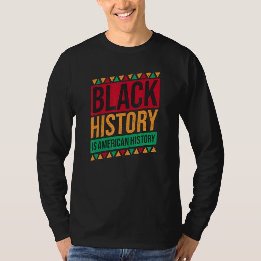 ブラックヒストリーはアメリカの歴史レトロブラックホイスト Tシャツ (正面)