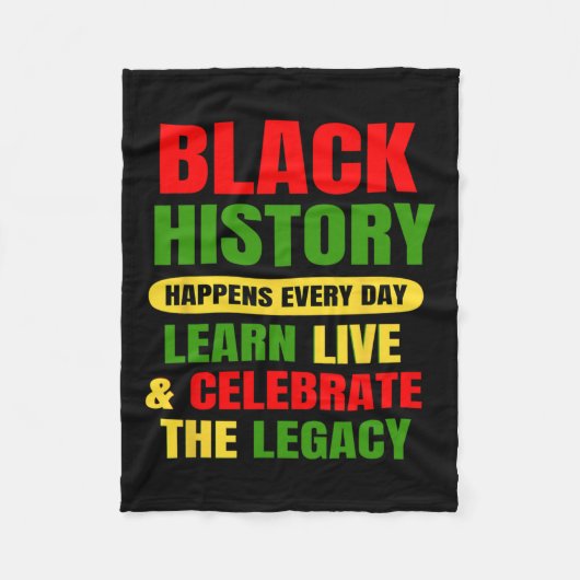 ブラックヒストリーは毎日起こるブラックヒストリー・モント フリースブランケット (正面)