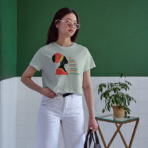 ブラックヒストリーウーマンビューティフル魔法プリントTシャツ