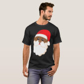 ブラックヒストリーサンタおもしろいプライドカッコいいクリスマス Tシャツ (正面フル)