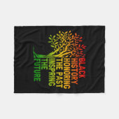 ブラックヒストリーズ過去アフリカプライドブラック フリースブランケット (正面(横))