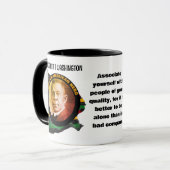 ブラックヒストリートカマーブックアーTワシントン引用文 マグカップ (正面左)