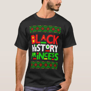 ブラックヒストリープリンセスブラックガール魔法茶色の肌 Tシャツ