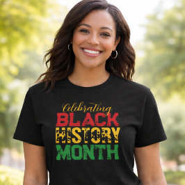 ブラックヒストリーマンスのタイポグラフィ Tシャツ