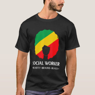 ブラックヒストリーマンス社会福祉士アフリカ系アメリカ人 Tシャツ