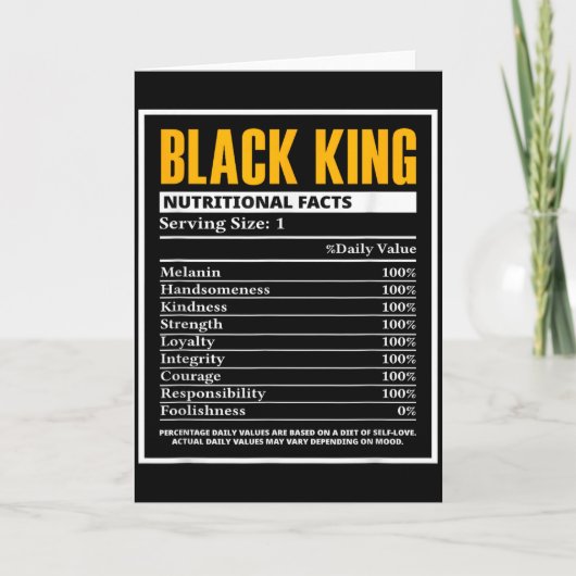 ブラックヒストリーマンス ブラックキング 栄養成分表 カード (正面)