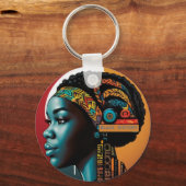 ブラックヒストリー月かわいい女性キーチェーン キーホルダー (正面)