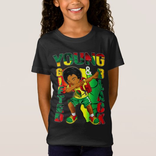 ブラックヒストリー月の装飾トップ若い才能B Tシャツ (正面)