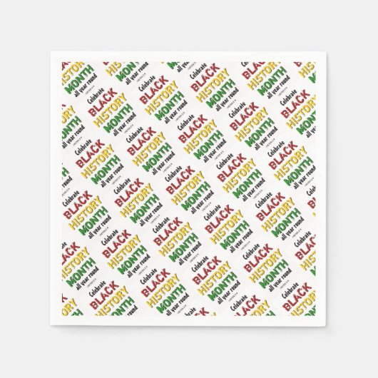 ブラックヒストリー月やる気を起こさせるBHM紙 スタンダードカクテルナプキン (正面)