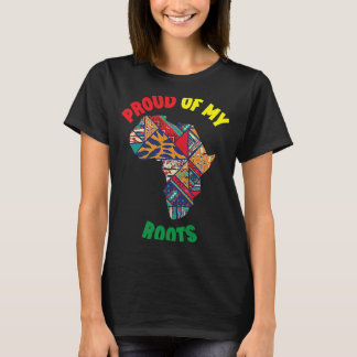 ブラックヒストリー月アフリカのルーツ黒い祖先 Tシャツ