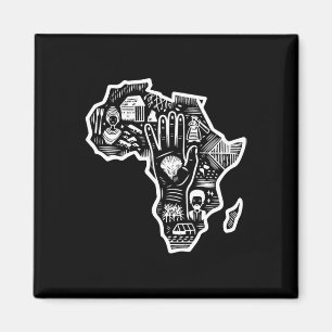 ブラックヒストリー月アフリカ地図デザインユニティアート マグネット