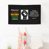 ブラックヒストリー月ウェルカムお祝いパワー拳 横断幕 (インサイチュ)