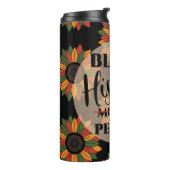 ブラックヒストリー月カラフル花タンブラー タンブラー (回転左)