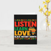 ブラックヒストリー月ジュネティース聞が私を愛す学る カード (黄色い花)