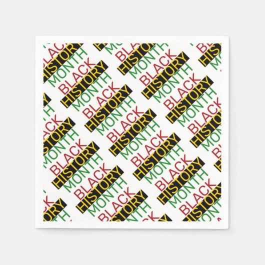 ブラックヒストリー月スタイリッシュBHM紙 スタンダードカクテルナプキン (正面)