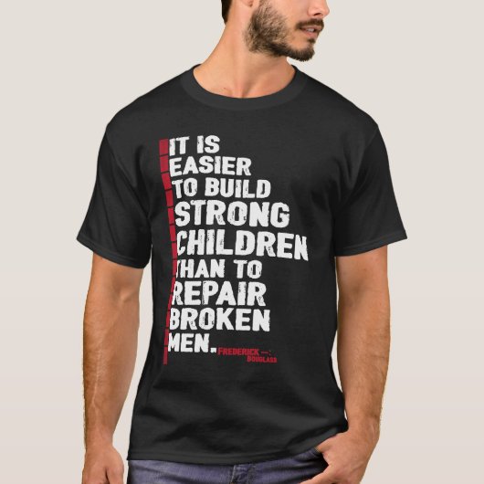 ブラックヒストリー月ティーズFrederick Douglass引用文 Tシャツ (正面)