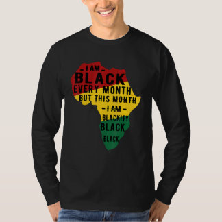 ブラックヒストリー月パジャマ私は毎月黒 Tシャツ