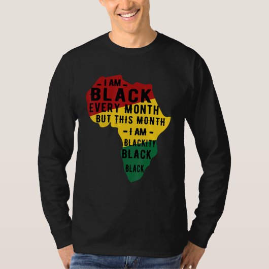 ブラックヒストリー月パジャマ私は毎月黒 Tシャツ (正面)