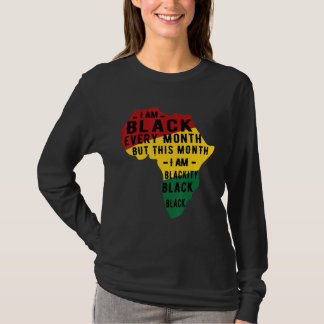 ブラックヒストリー月パジャマ私は毎月黒 Tシャツ