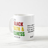 ブラックヒストリー月ヘルス&ウェルネスモノグラム コーヒーマグカップ (正面左)