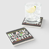 ブラックヒストリー月メラニンブルシスタキングクイーン ストーンコースター (横)