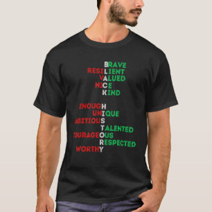 ブラックヒストリー月メラニンメンメンウィメンズブルシスタB Tシャツ