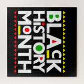 ブラックヒストリー月メラニン男性メンズガールズ&ボーイズ ジグソーパズル (横)