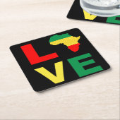 ブラックヒストリー月メラニン男性メンズガールズ&ボーイズ スクエアペーパーコースター (アングル)