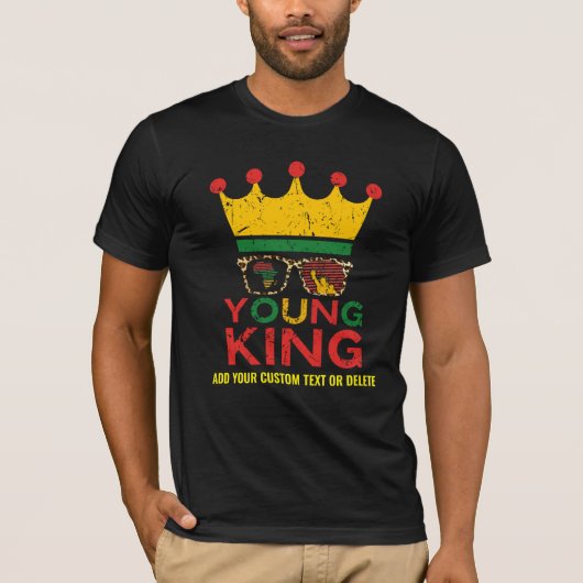 ブラックヒストリー月ヤングキング素朴BLM Tシャツ (正面)