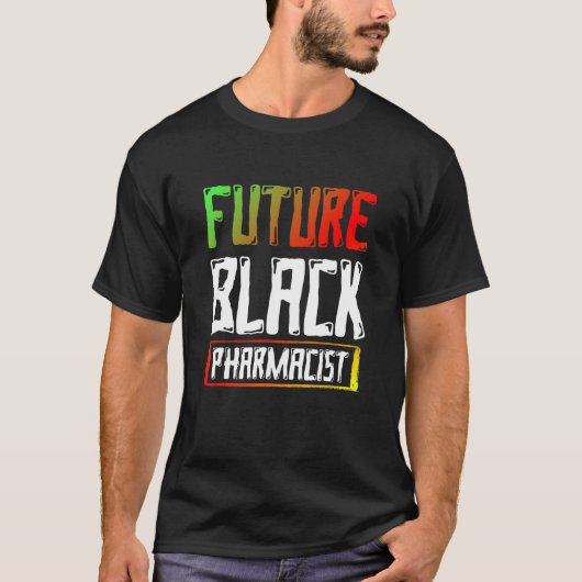 ブラックヒストリー月未来薬剤師アフリカンアメ Tシャツ (正面)