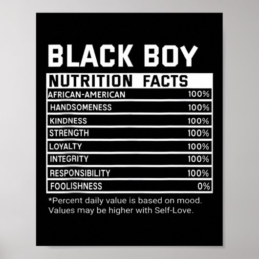 ブラックヒストリー月栄養事実黒男の子ミラ ポスター (正面)