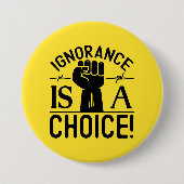 ブラックヒストリー月無知が選択ボタンである 缶バッジ (正面)