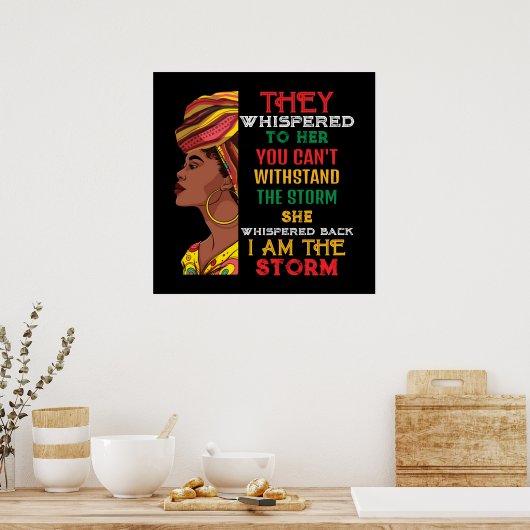 ブラックヒストリー月私は強いアフリカの嵐 ポスター (キッチン)