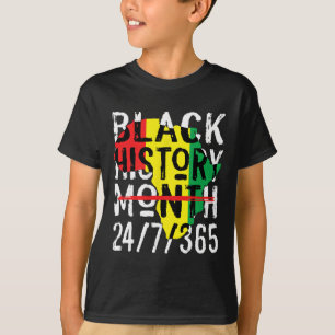 ブラックヒストリー月間 247365 アフリカ地図 メラニン 女性 Tシャツ