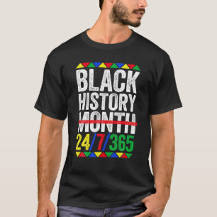 ブラックヒストリー月24/7/365ブラックプライド Tシャツ