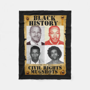 ブラックヒストリー月Authentic Civil Rights Mugshot フリースブランケット