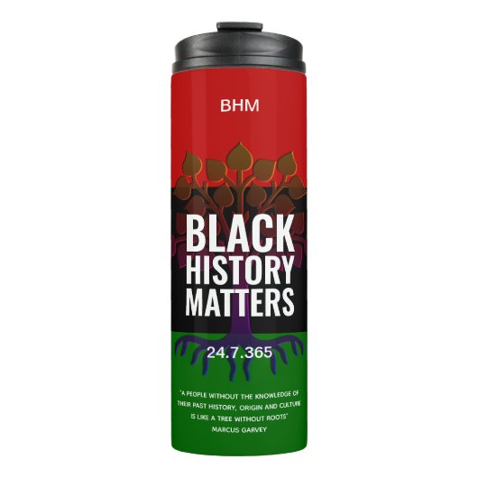 ブラックヒストリー月MONOGRAMマーカスガーヴィー引用文 タンブラー (正面)